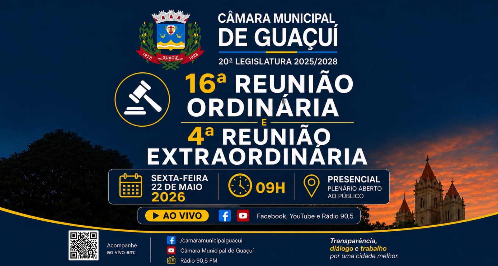 Imagem da notícia: 16ª REUNIÃO ORDINÁRIA e 4ª REUNIÃO EXTRORDINÁRIA 2026 20ª LEGISLATURA.
